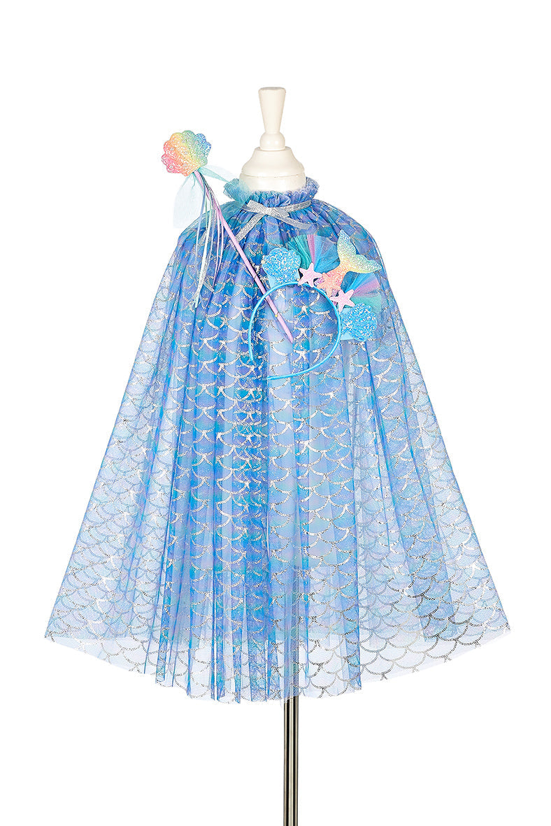 Marlya mermaid cape + tiara + wand set (2 sizes)