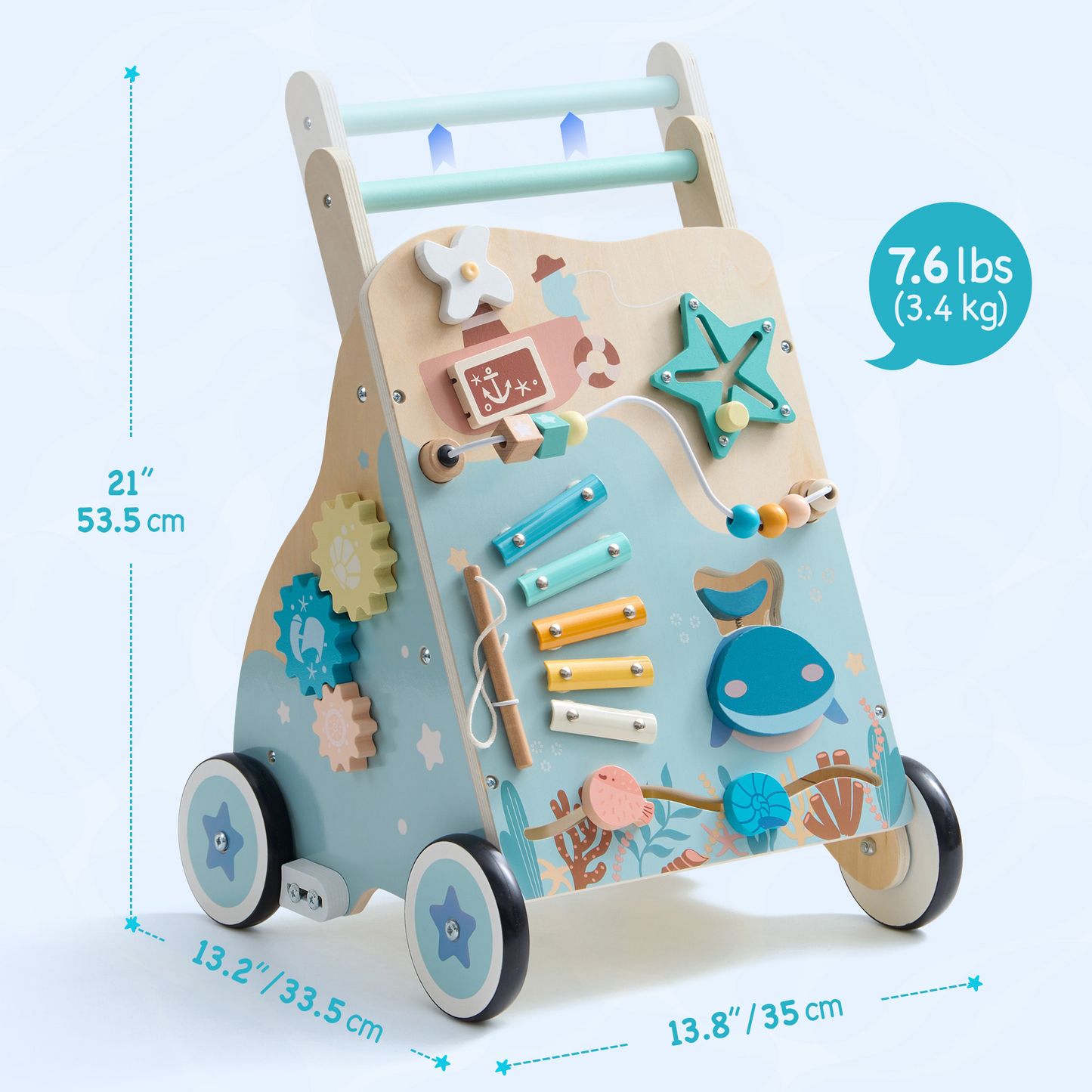Baby Push Walker Wooden Ocean Themed