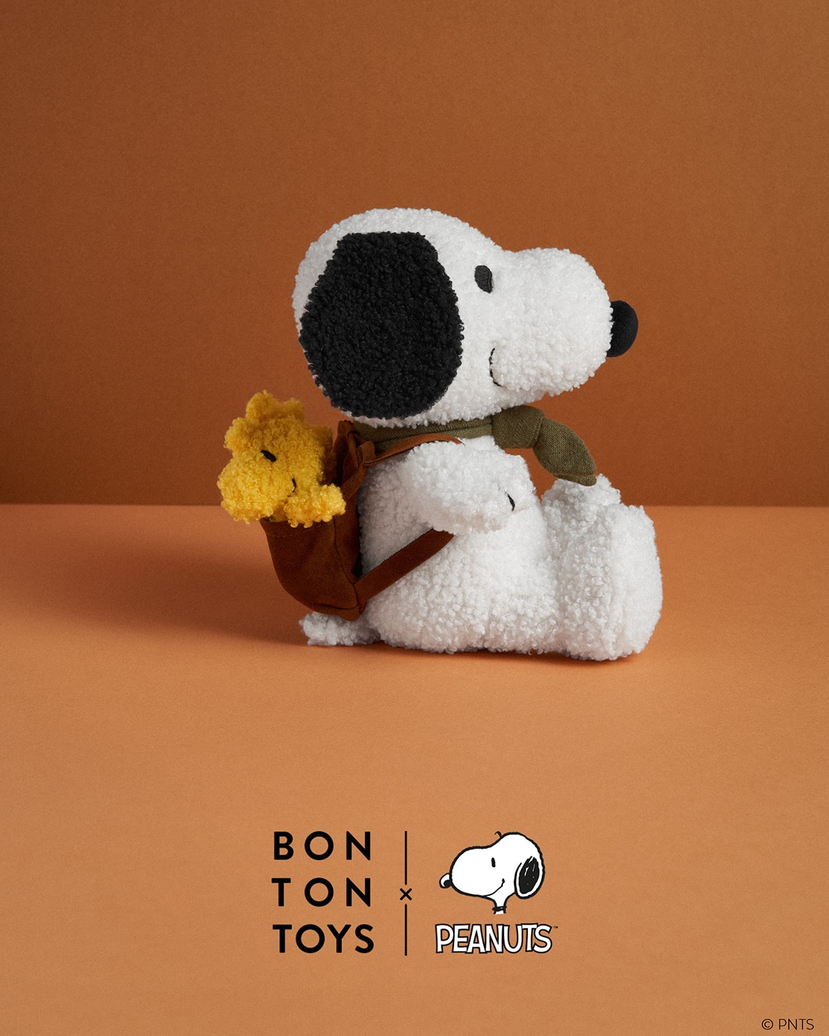 Plush SNOOPY with Woodstock in Backpack 8"