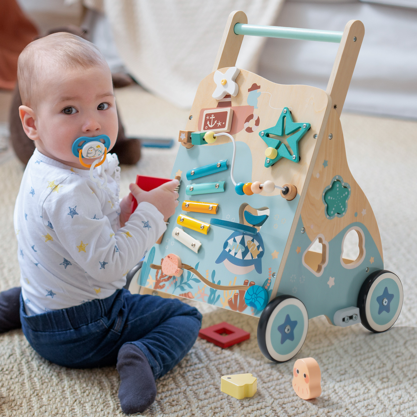 Baby Push Walker Wooden Ocean Themed