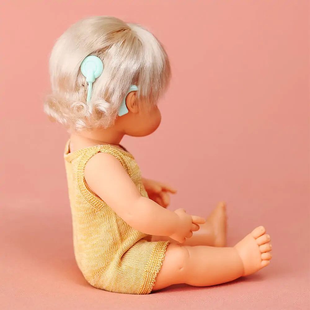 Caucasian Girl with hearing device 15" Colourful Edition
