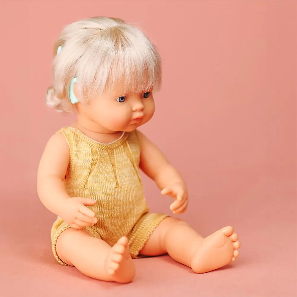 Caucasian Girl with hearing device 15" Colourful Edition