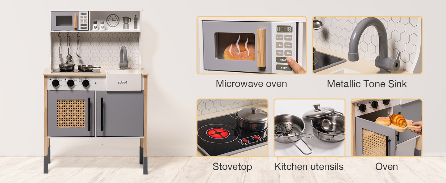 Grow With Me Adjustable Height Kitchen | Gray - Oliver Ruffus