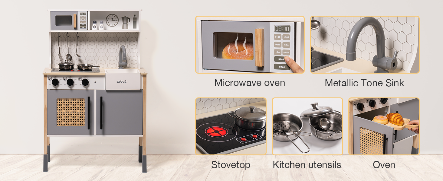 Grow With Me Adjustable Height Kitchen | Gray - Oliver Ruffus