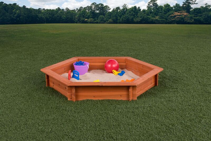 Hexagon Wooden Sandbox with Cover