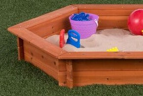 Hexagon Wooden Sandbox with Cover
