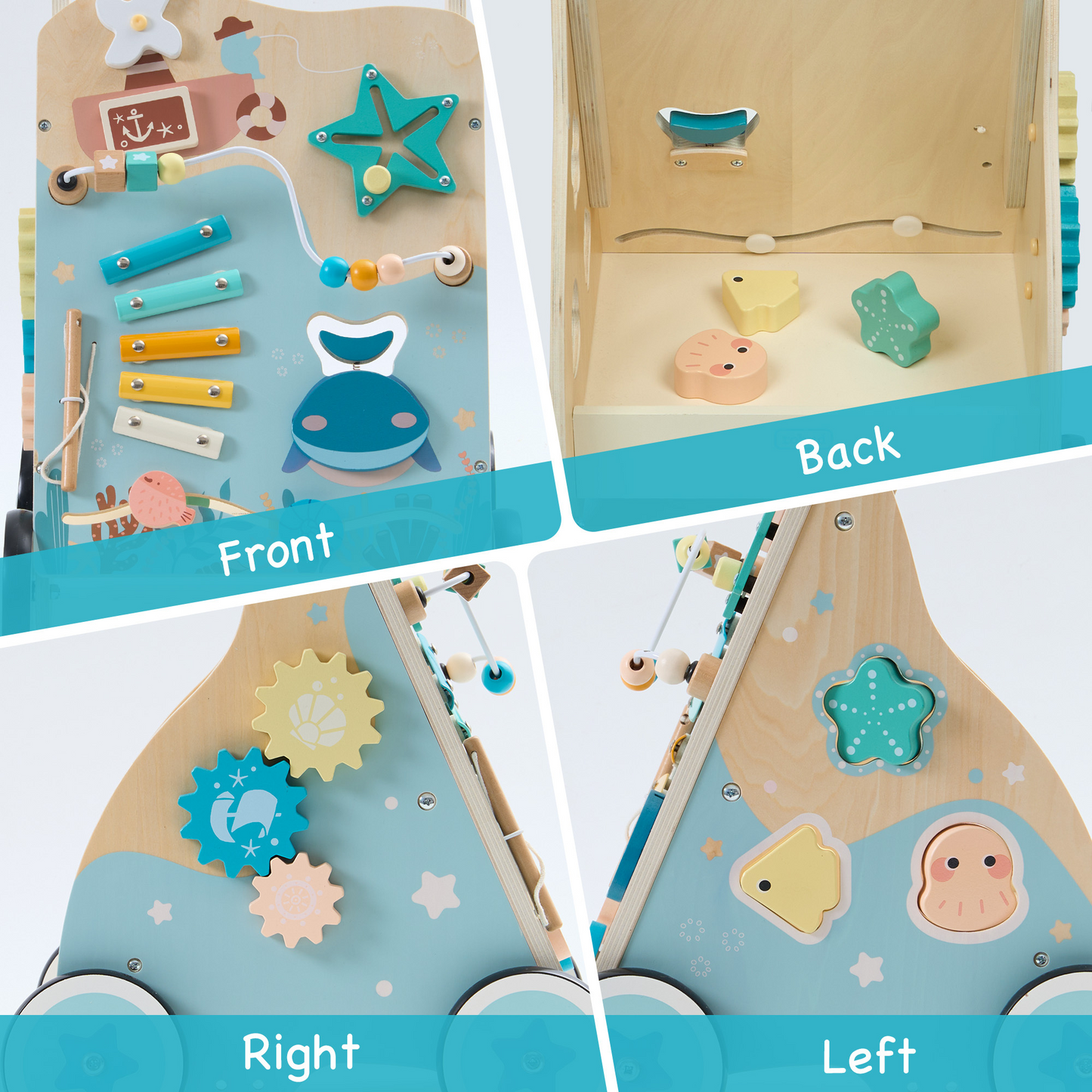 Baby Push Walker Wooden Ocean Themed