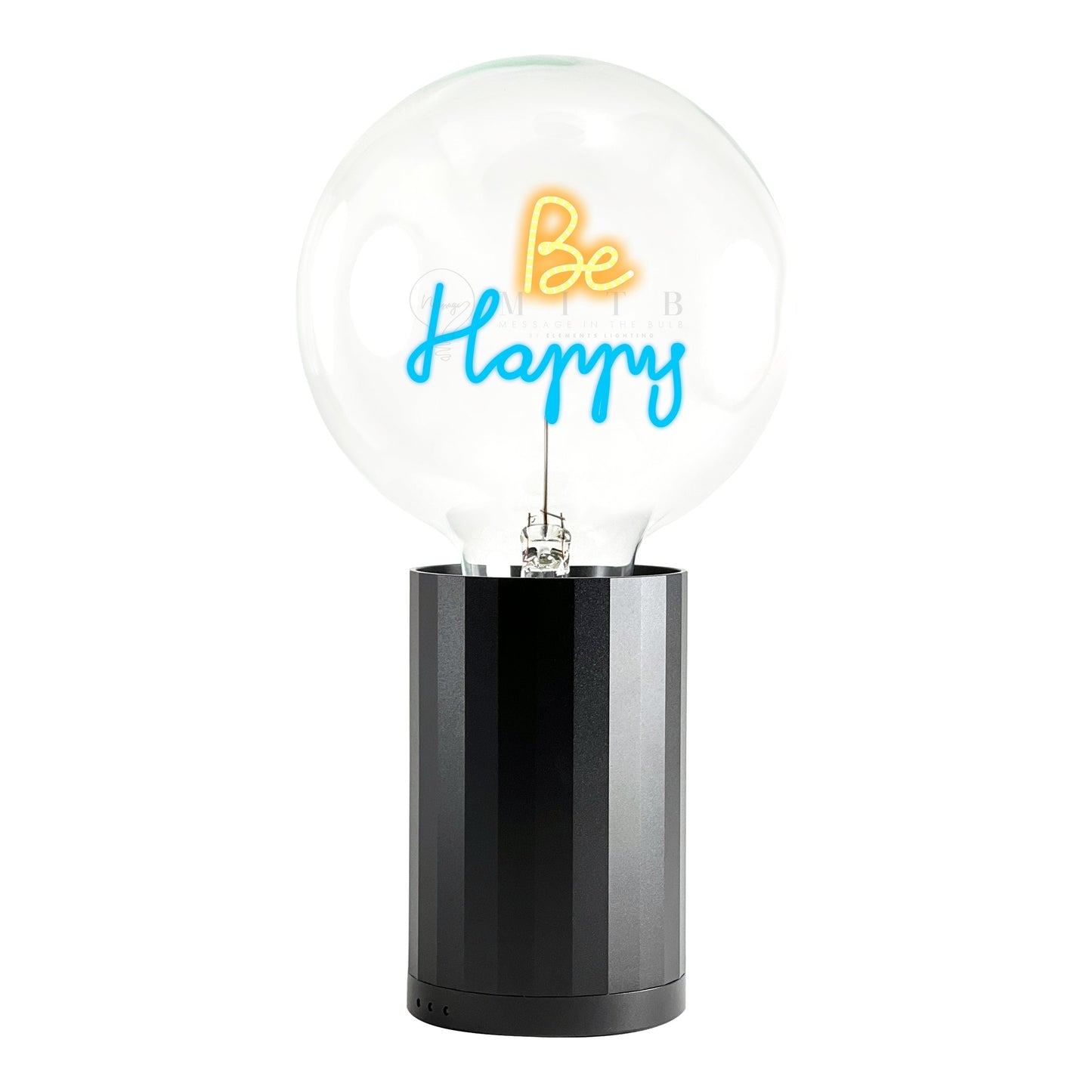 Bulb BE HAPPY Amber/ Blue with Base Table Lamp PORTABLE
