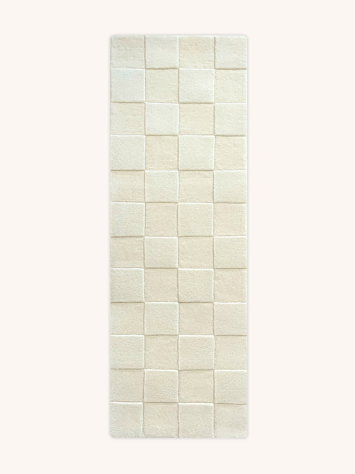 Rug CHECKERBOARD Off White 3.9 x 5.9 ft