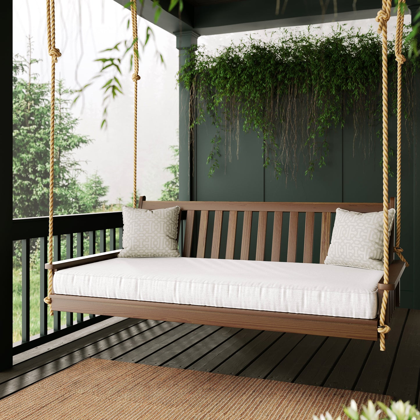 Keystone Amish Co. 4 Foot Franklin Porch Swing Bed, Carribean Blue Paint