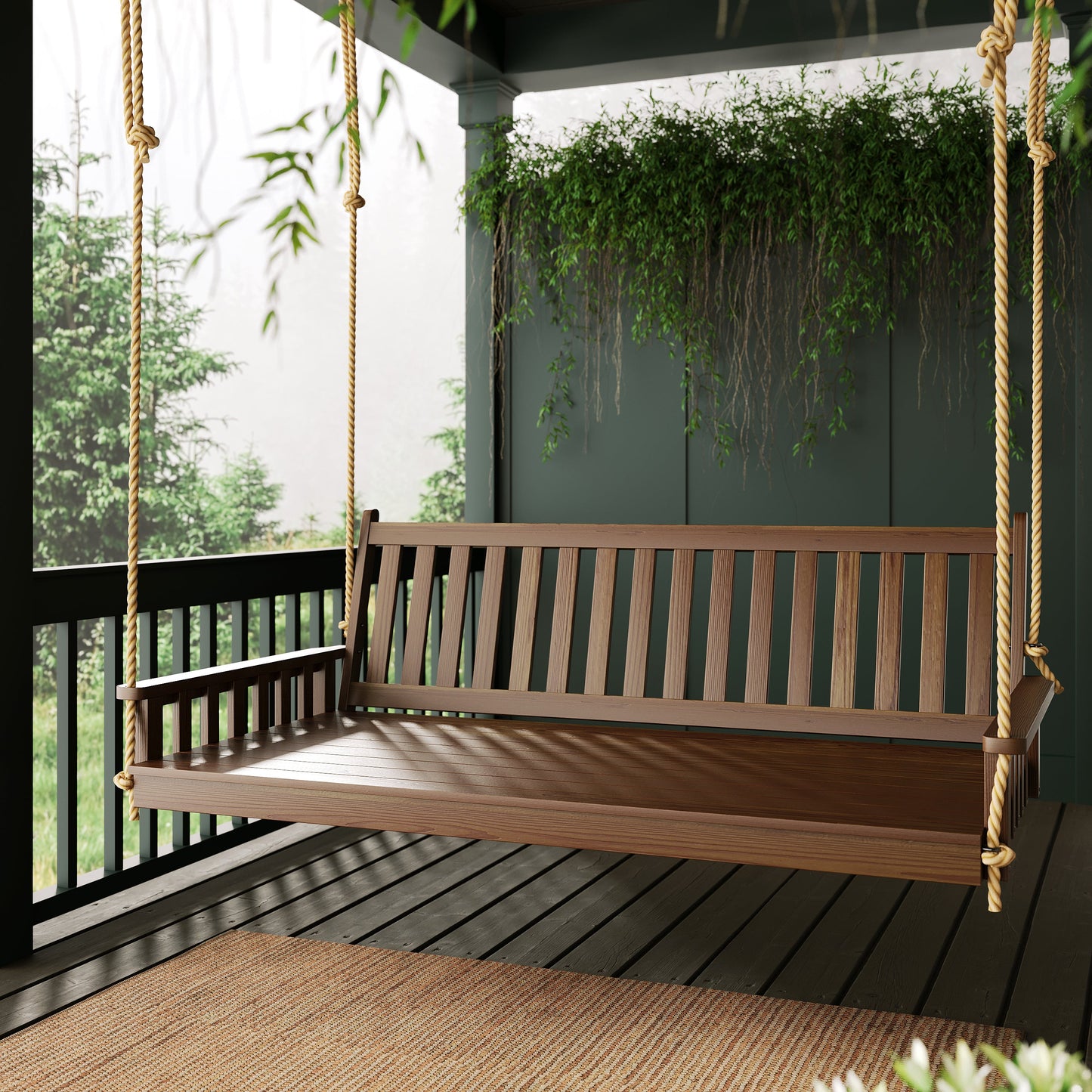Keystone Amish Co. 6 Foot Franklin Porch Swing Bed, White Paint