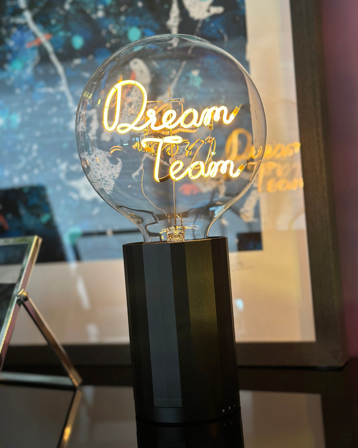 Bulb DREAM TEAM Amber with Base Table Lamp PORTABLE