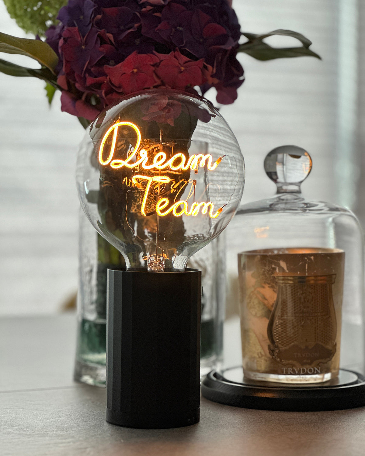 Bulb DREAM TEAM Amber with Base Table Lamp PORTABLE