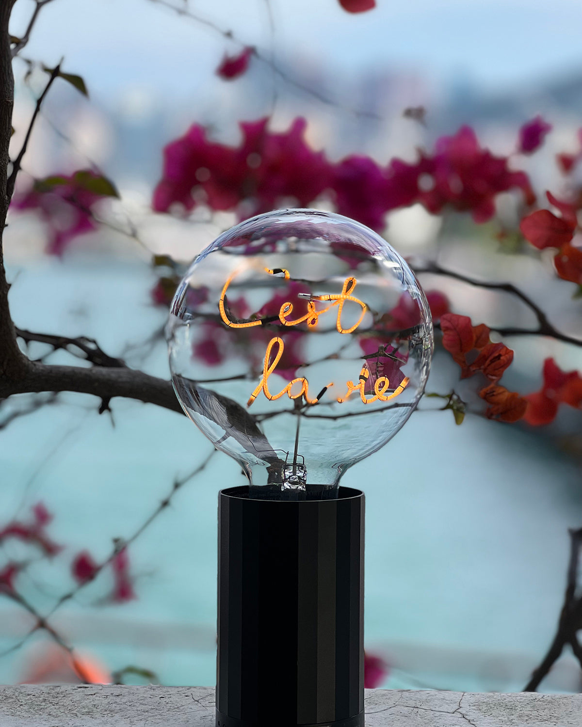 Bulb C'EST LA VIE Amber with Base Table Lamp PORTABLE