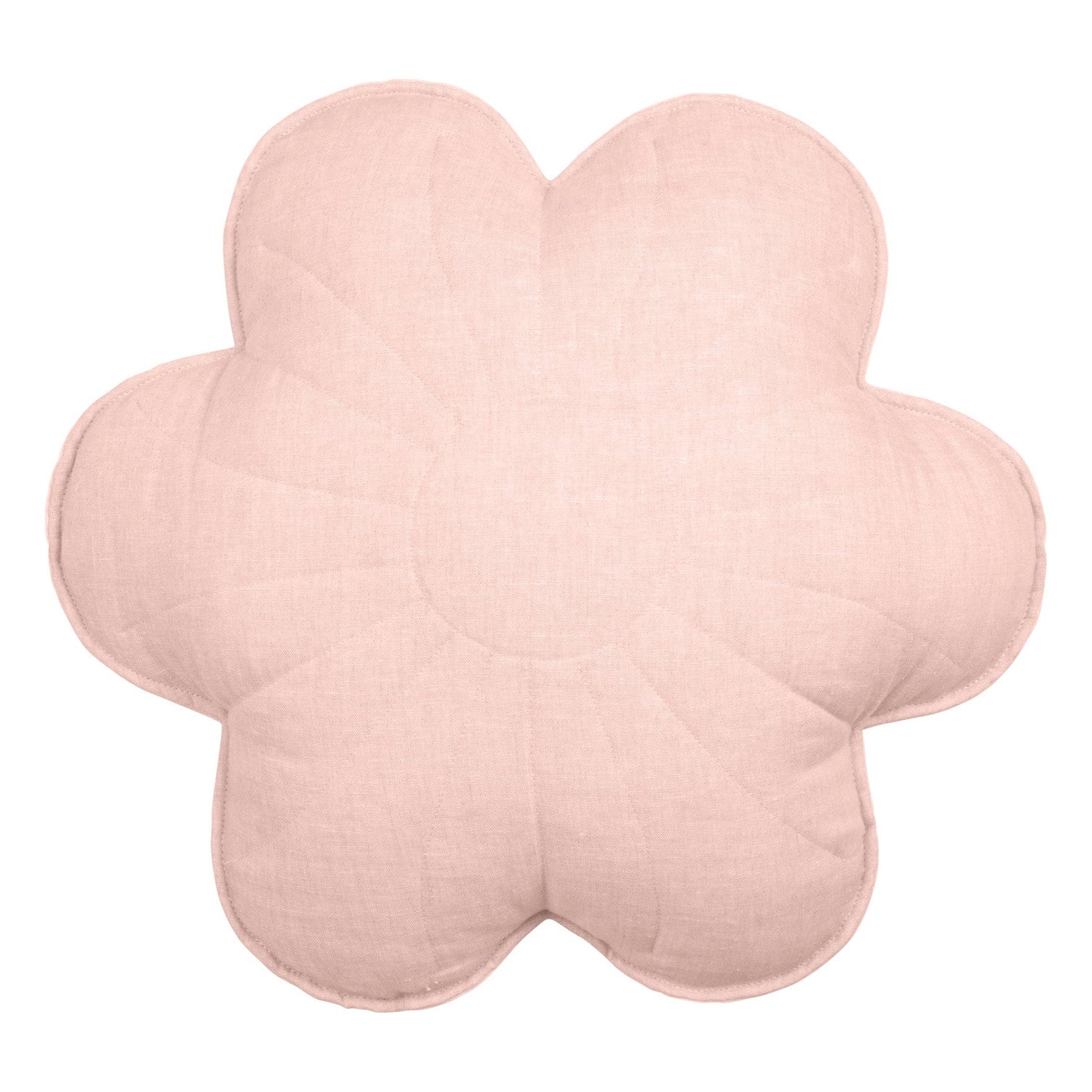 Linen Light Pink Lily Flower Pillow