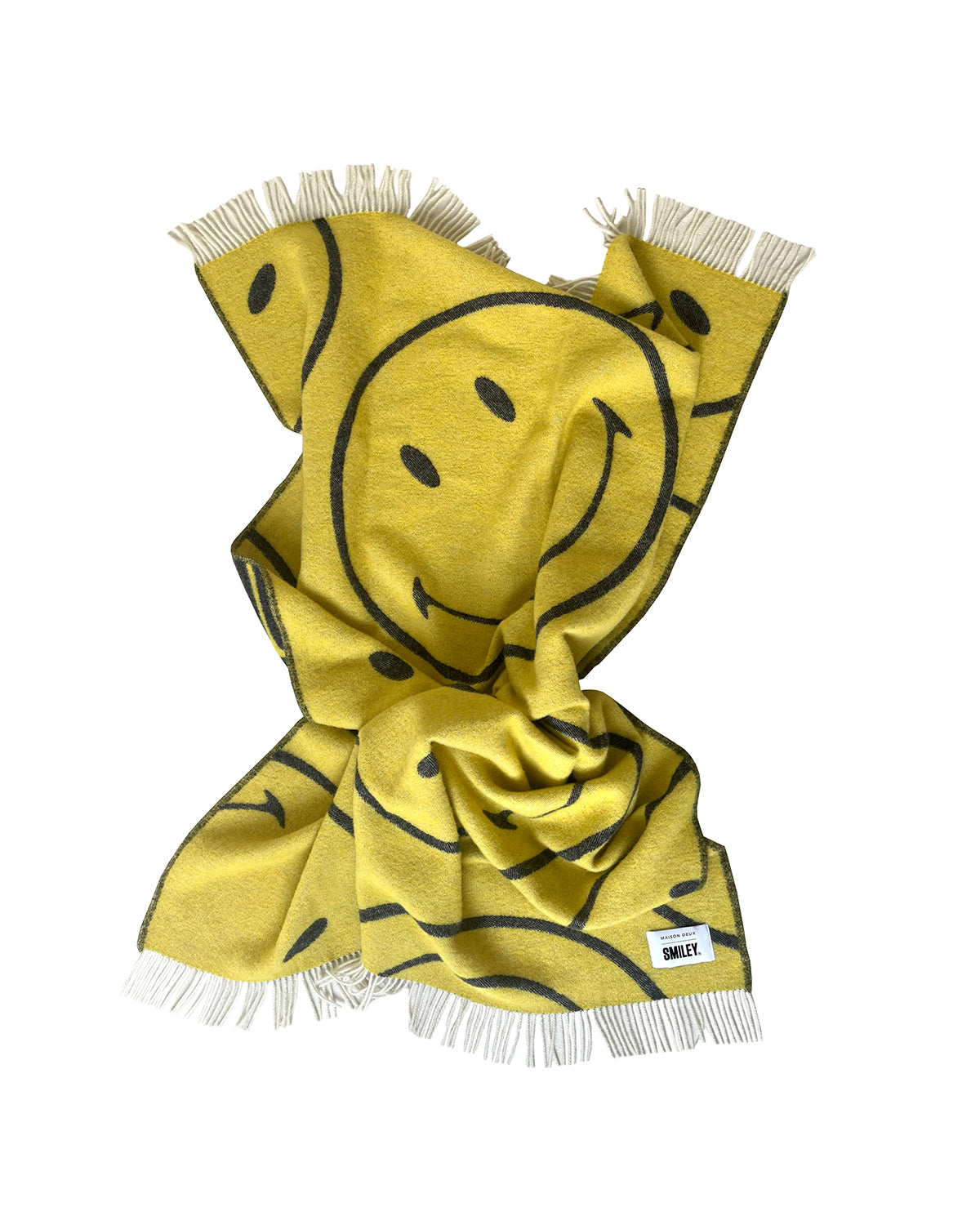Blanket SMILEY Yellow / Black Print 4.25 x 6.5 ft
