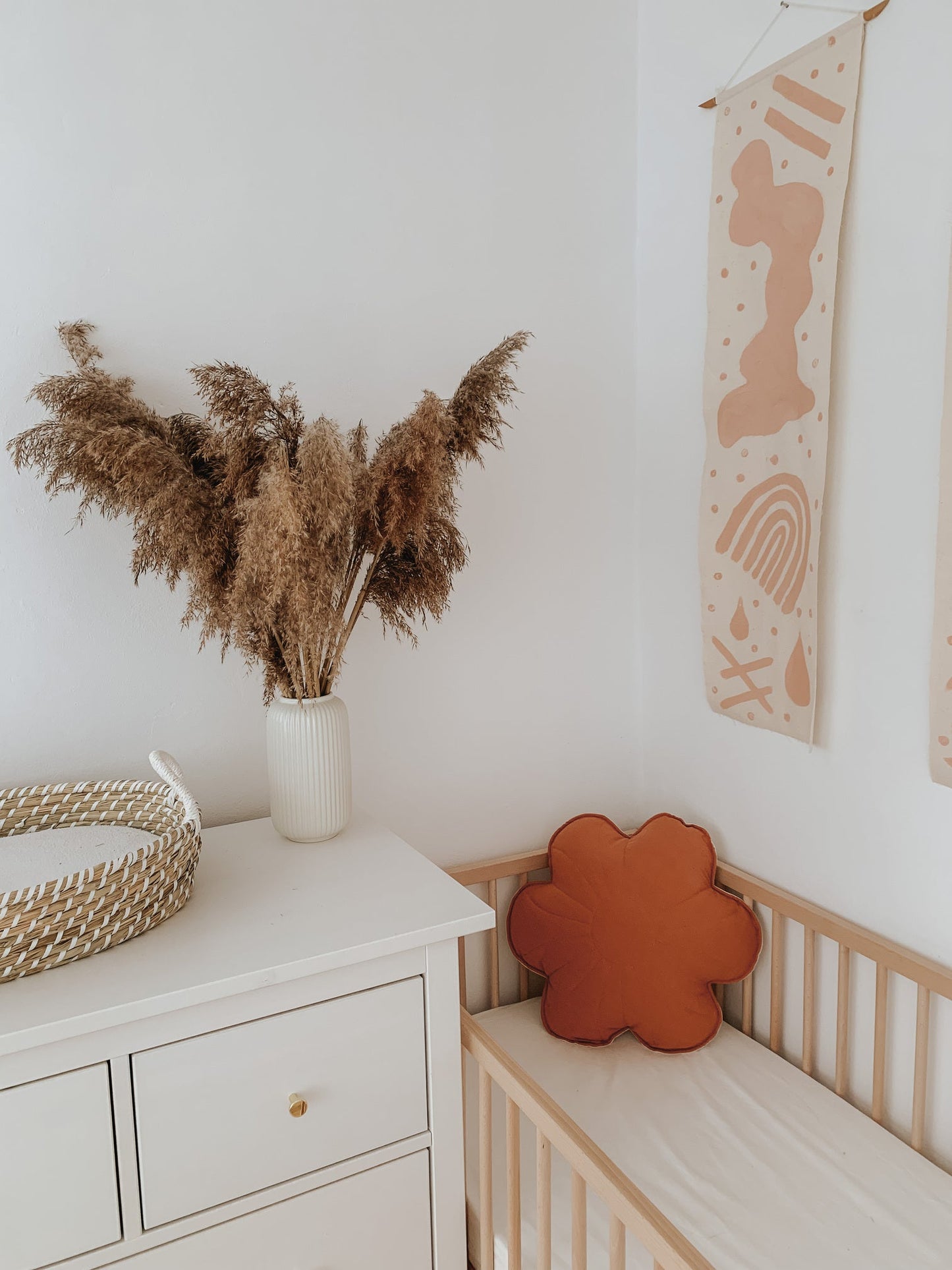 Linen Papaya Flower Pillow