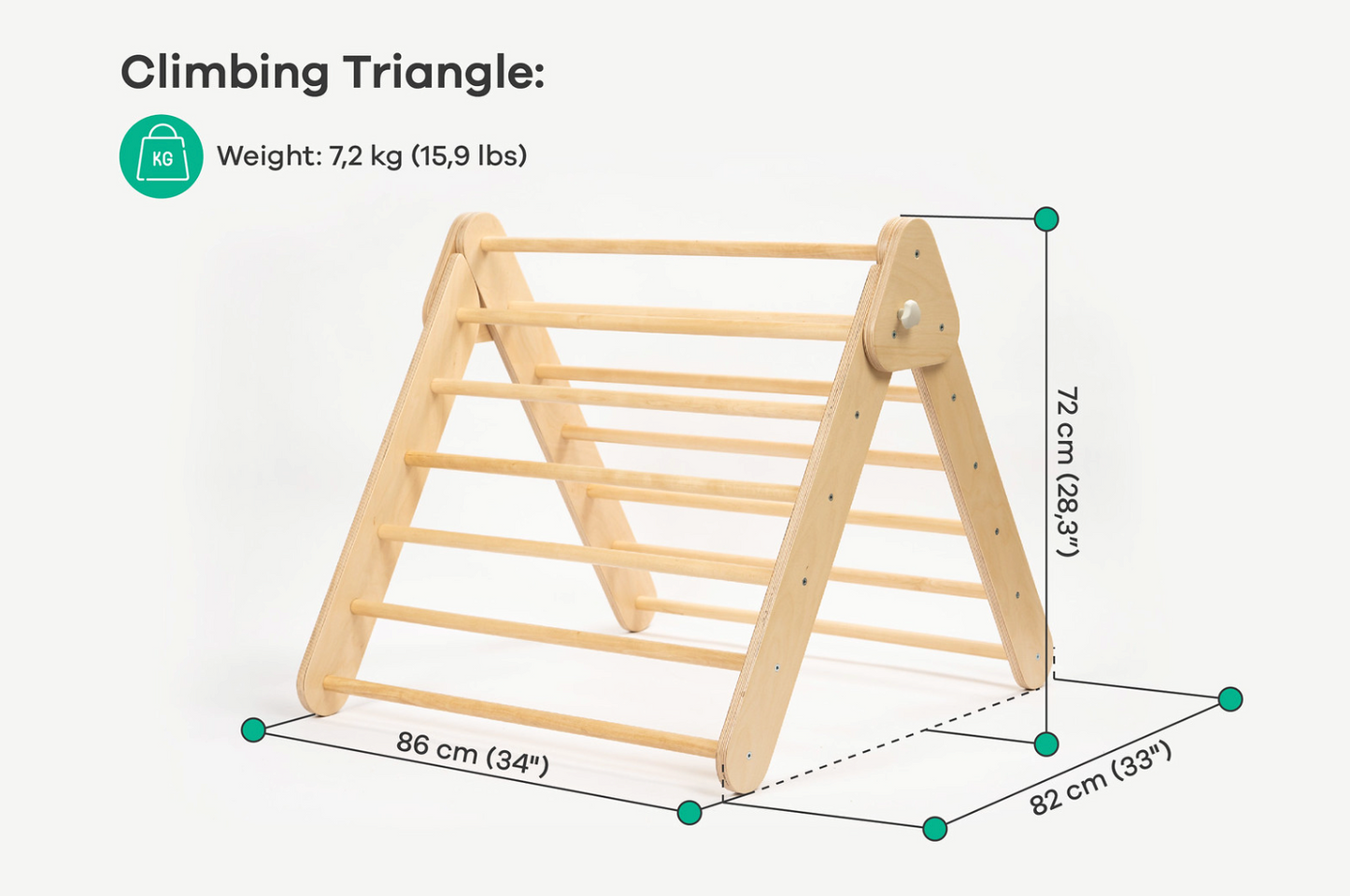 Swedish Wall and Triangle Climber Set 2in1 | Natural - Oliver Ruffus