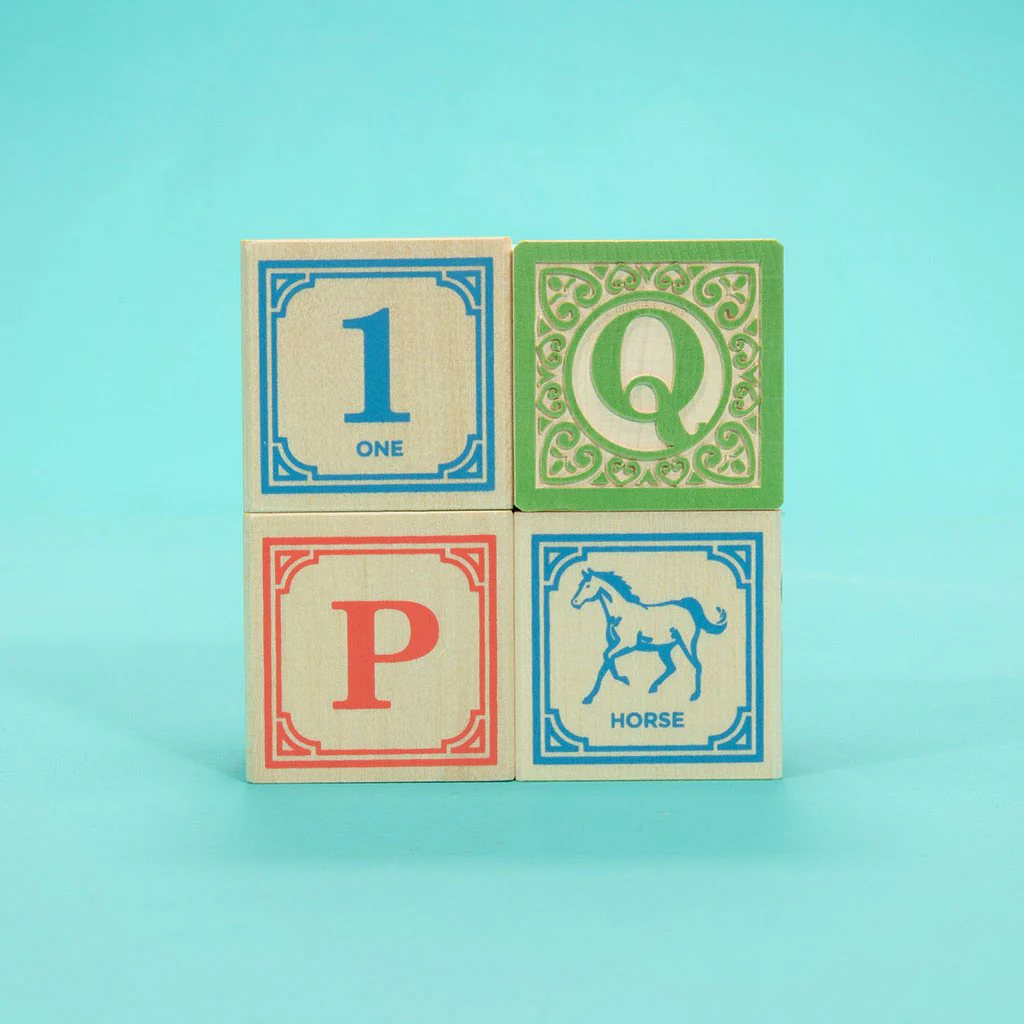 Uncle Goose Classic ABC Blocks with Canvas Bag