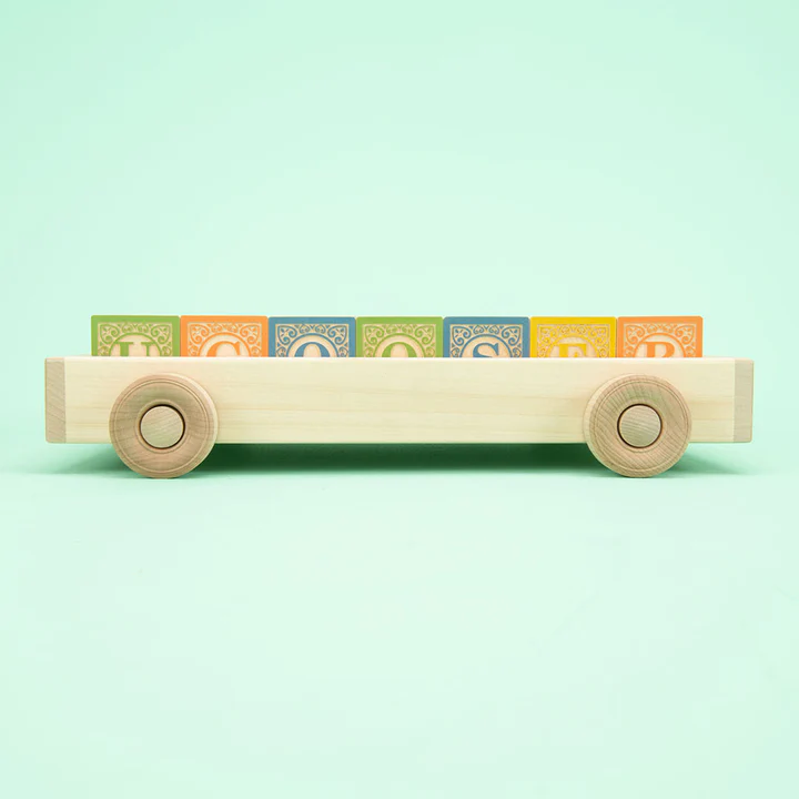 Uncle Goose Classic ABC Blocks with Wagon