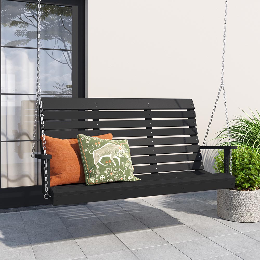 Keystone Amish Co. 4 Foot Salem Composite Poly Porch Swing, Lemon Yellow