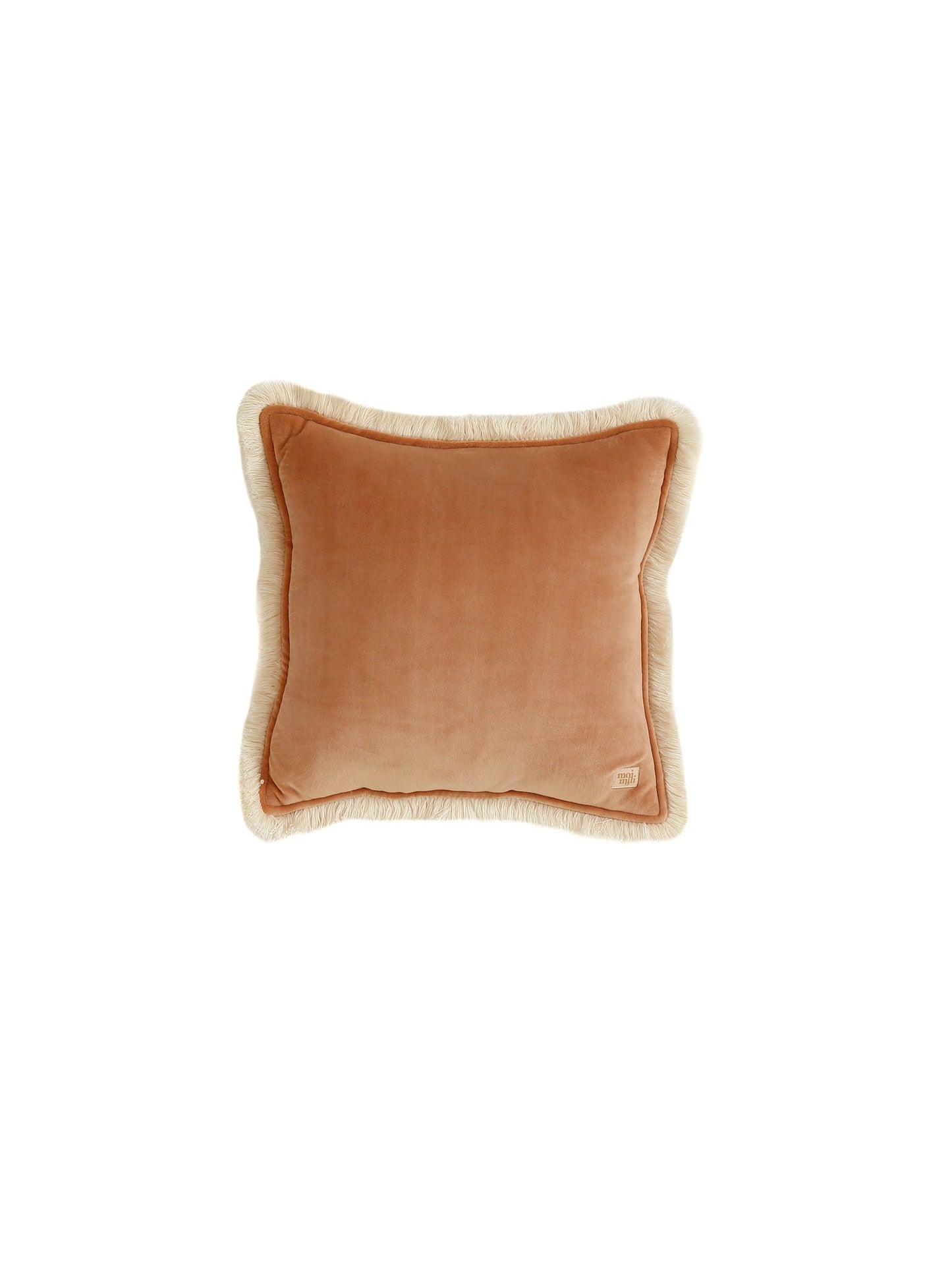 Soft Velvet Caramel Pillow with Fringe