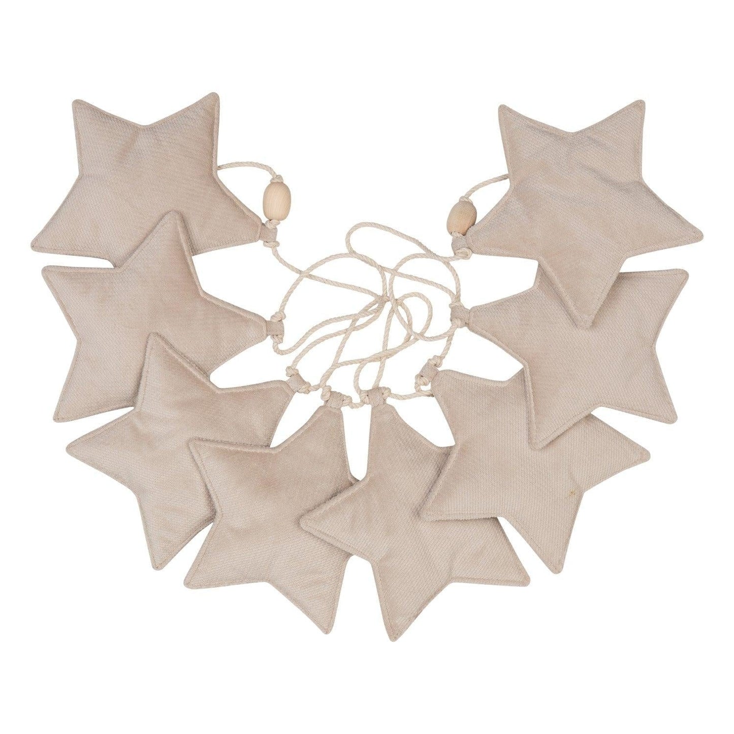 Velvet Cream Dust Garland with Stars