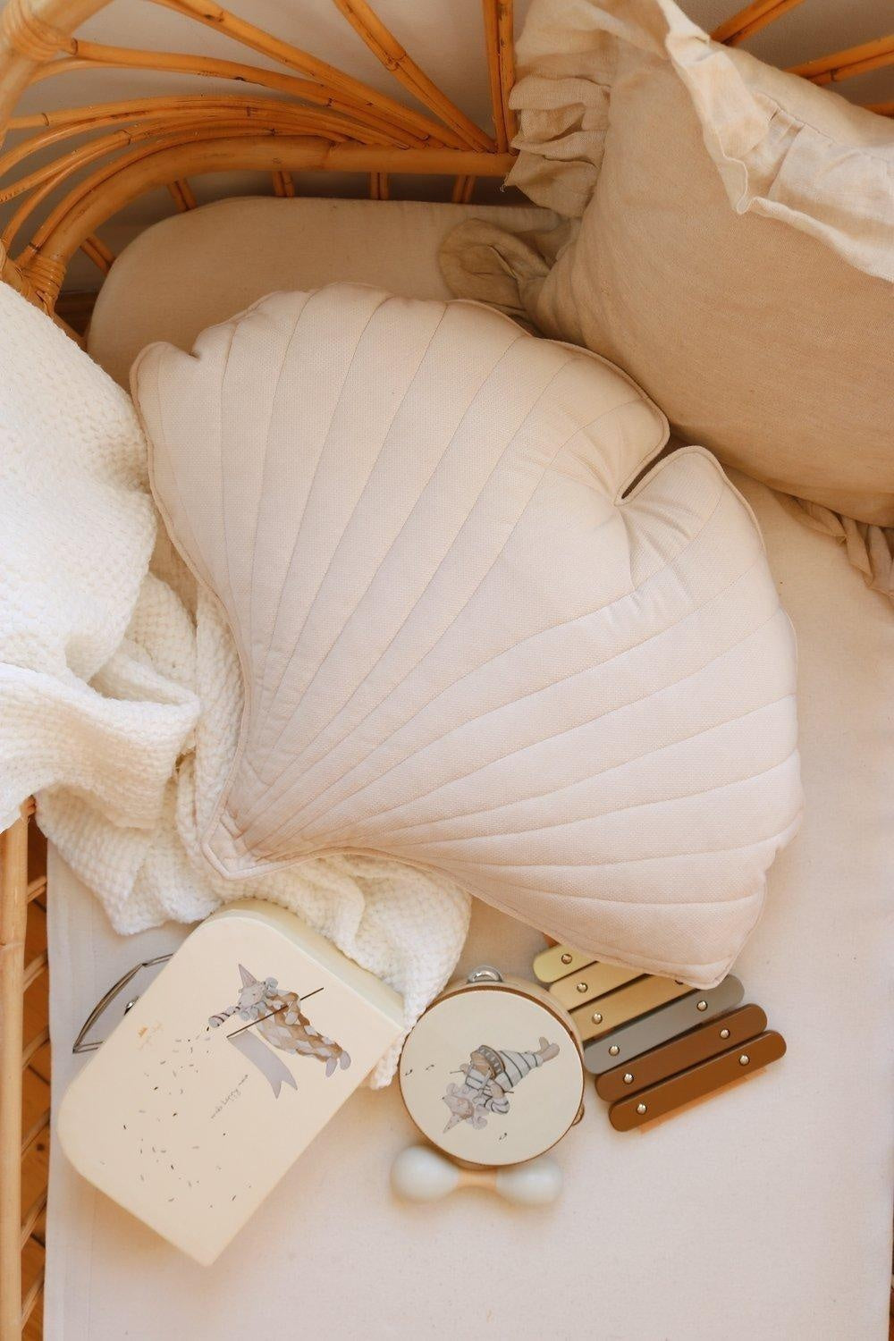Velvet Cream Ginkgo Leaf Pillow