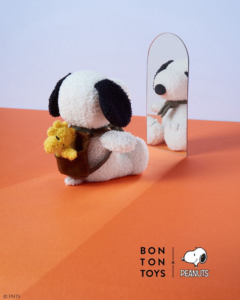 Plush SNOOPY with Woodstock in Backpack 8"