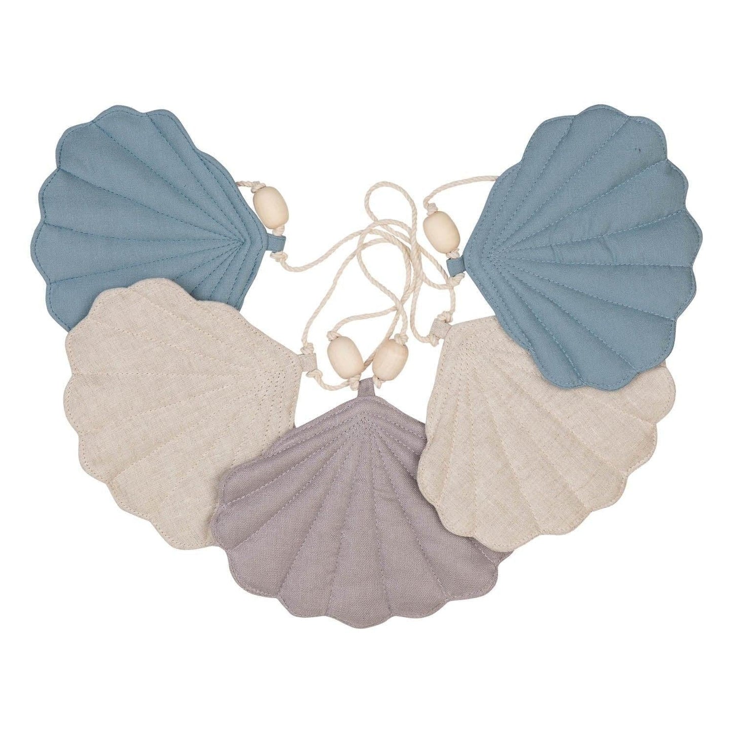 Linen Blue Garland with Shells