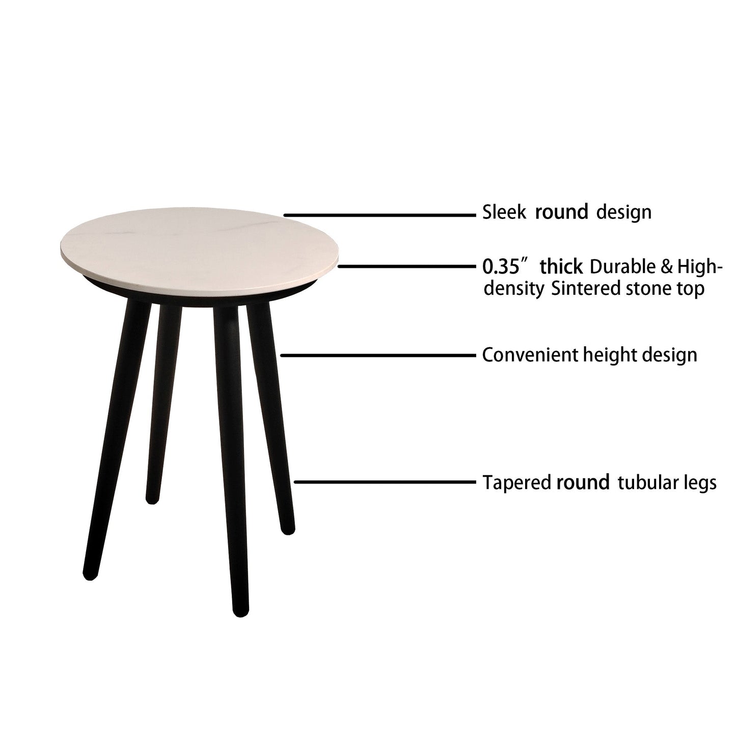 3-Piece Modern Conversation Set: Aluminum Patio Club Chairs with Plush Cushions & Marble-Look Side Table