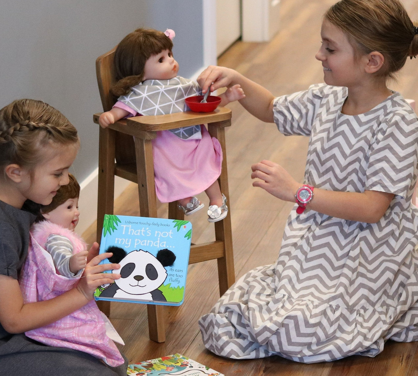 Amish-Made "Rebekah's Collection" Wooden Doll High Chair Toy