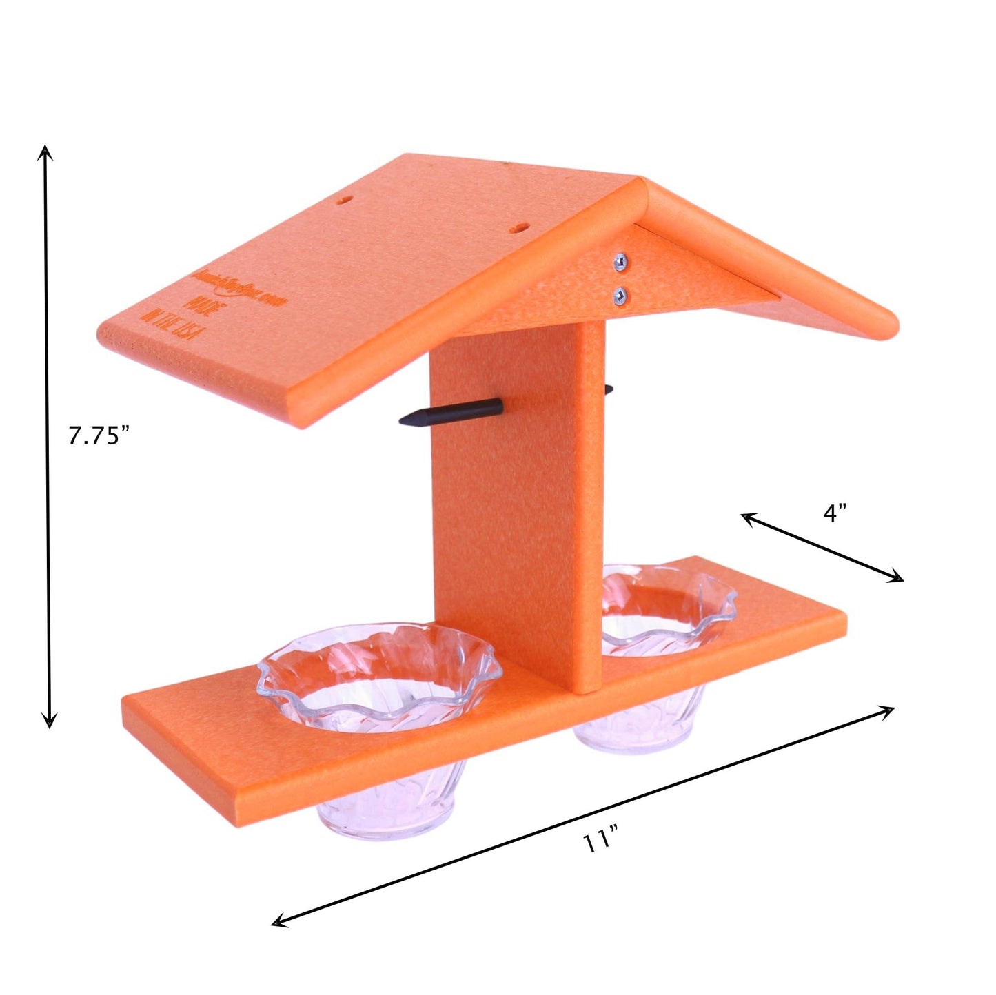 Oriole Bird Feeder, Double-Cup Jelly Feeder with Pegs for Oranges