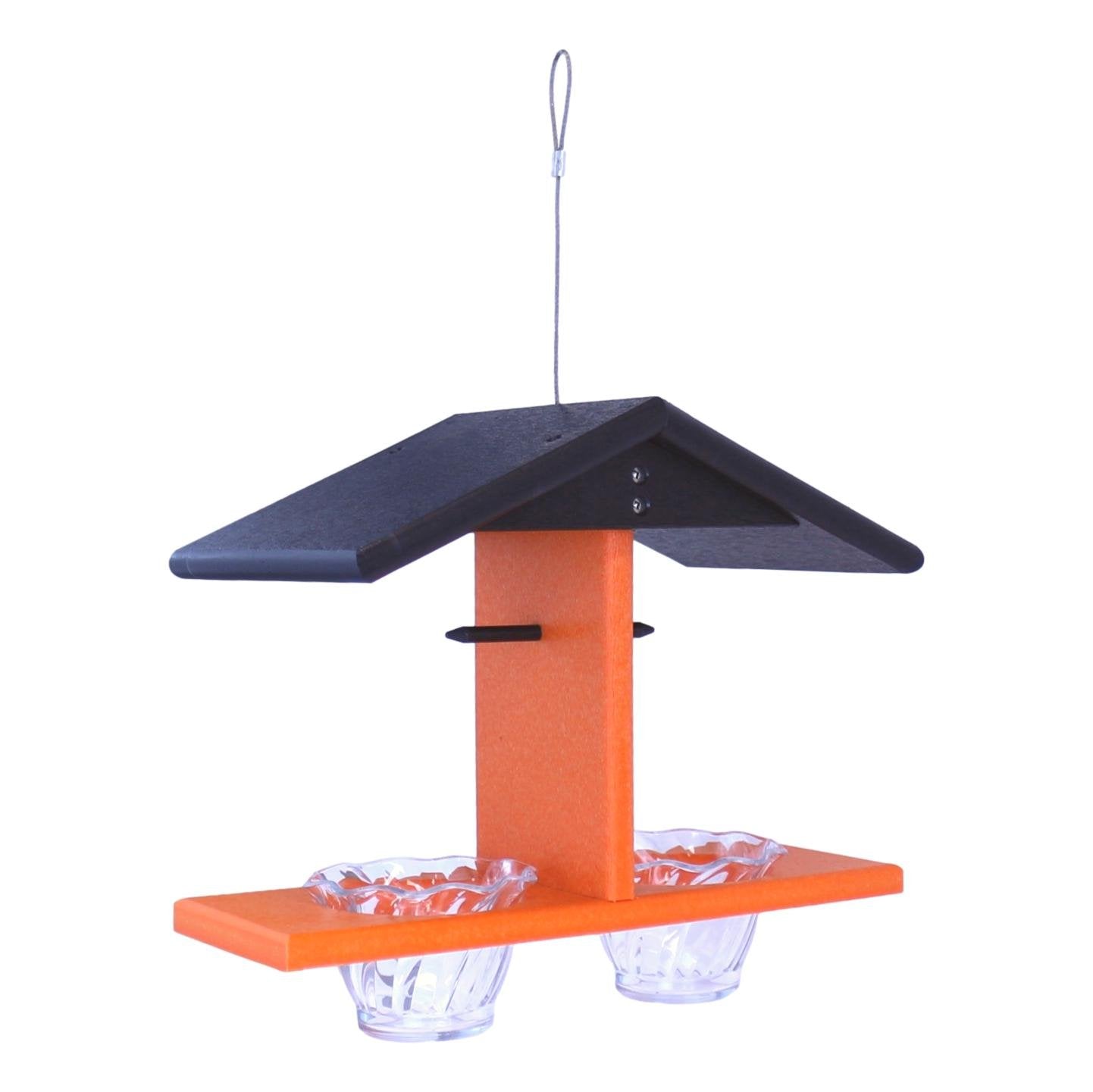 Oriole Bird Feeder, Double-Cup Jelly Feeder with Pegs for Oranges