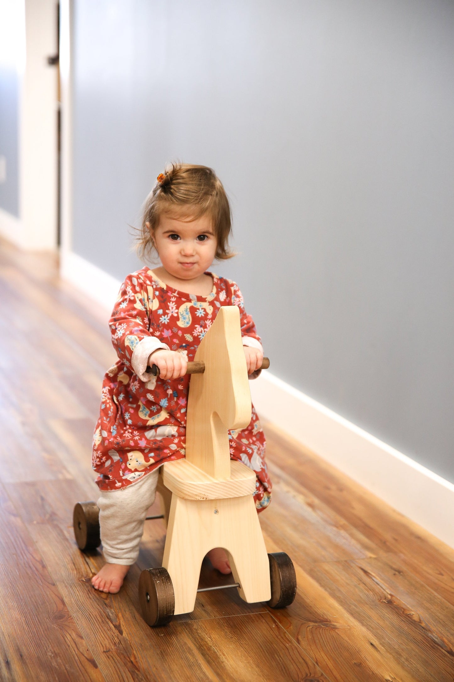 Amish-Made Wooden Riding Horse Toddler Ride-on Toy