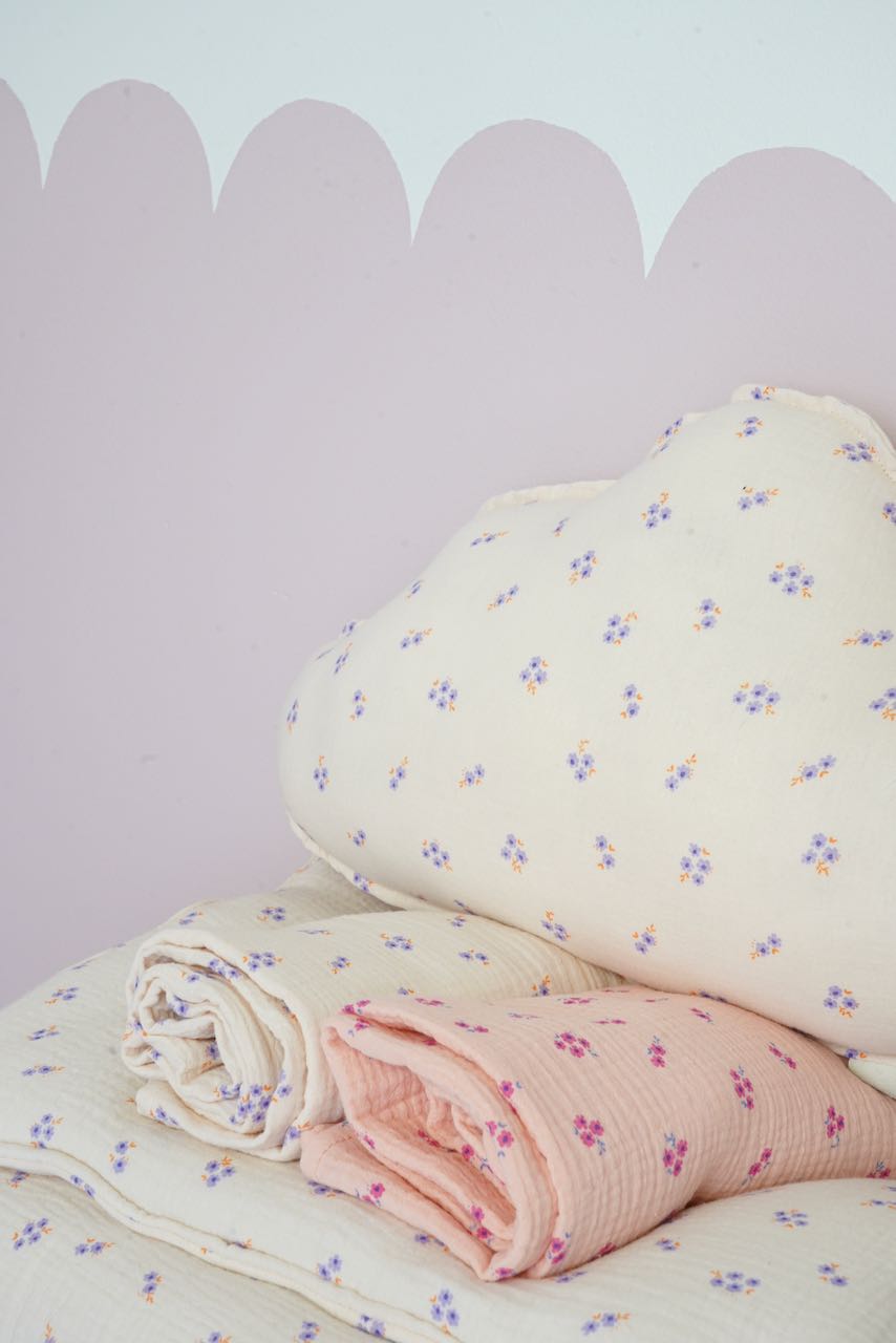 Muslin Pink forget-me-not Baby Swaddle Blanket