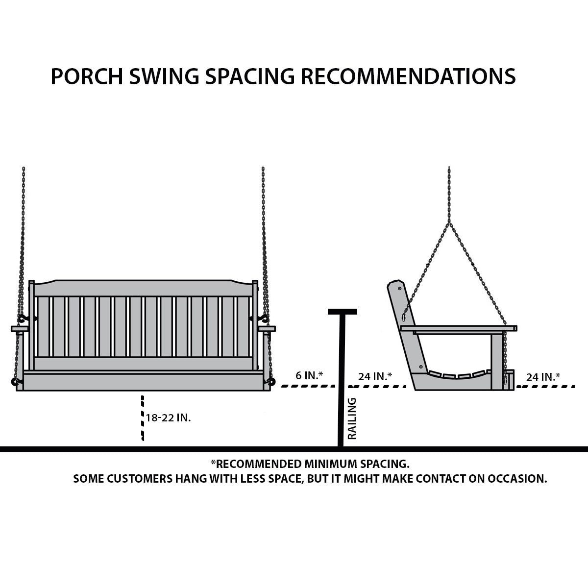 Keystone Amish Co. 4 Foot Milan Recycled Plastic Porch Swing, Turf Green