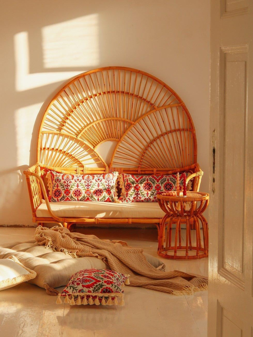 Scarlet Iris in Cancaya Pillow with Fringe