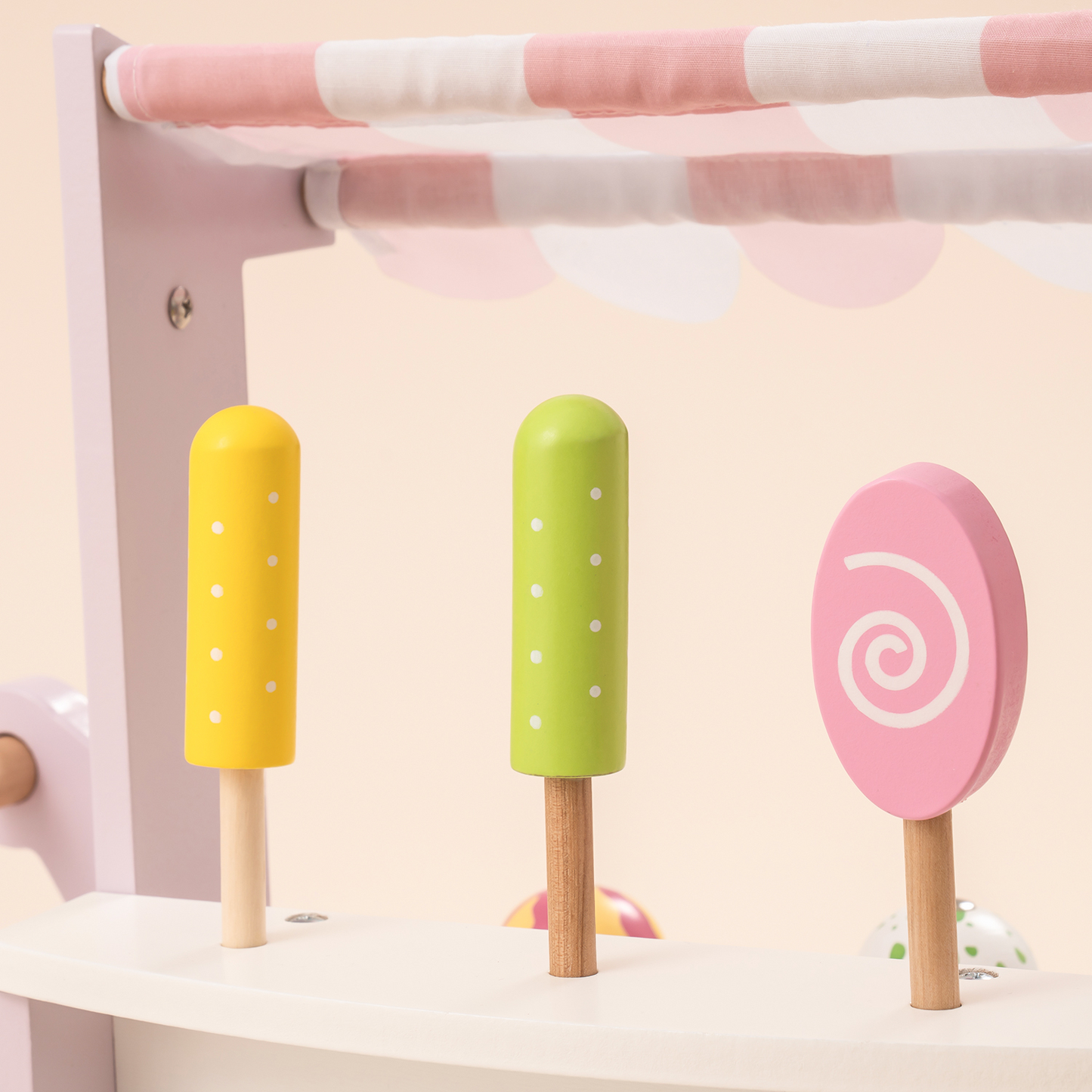 Wooden Ice Cream Cart Toys for Kids