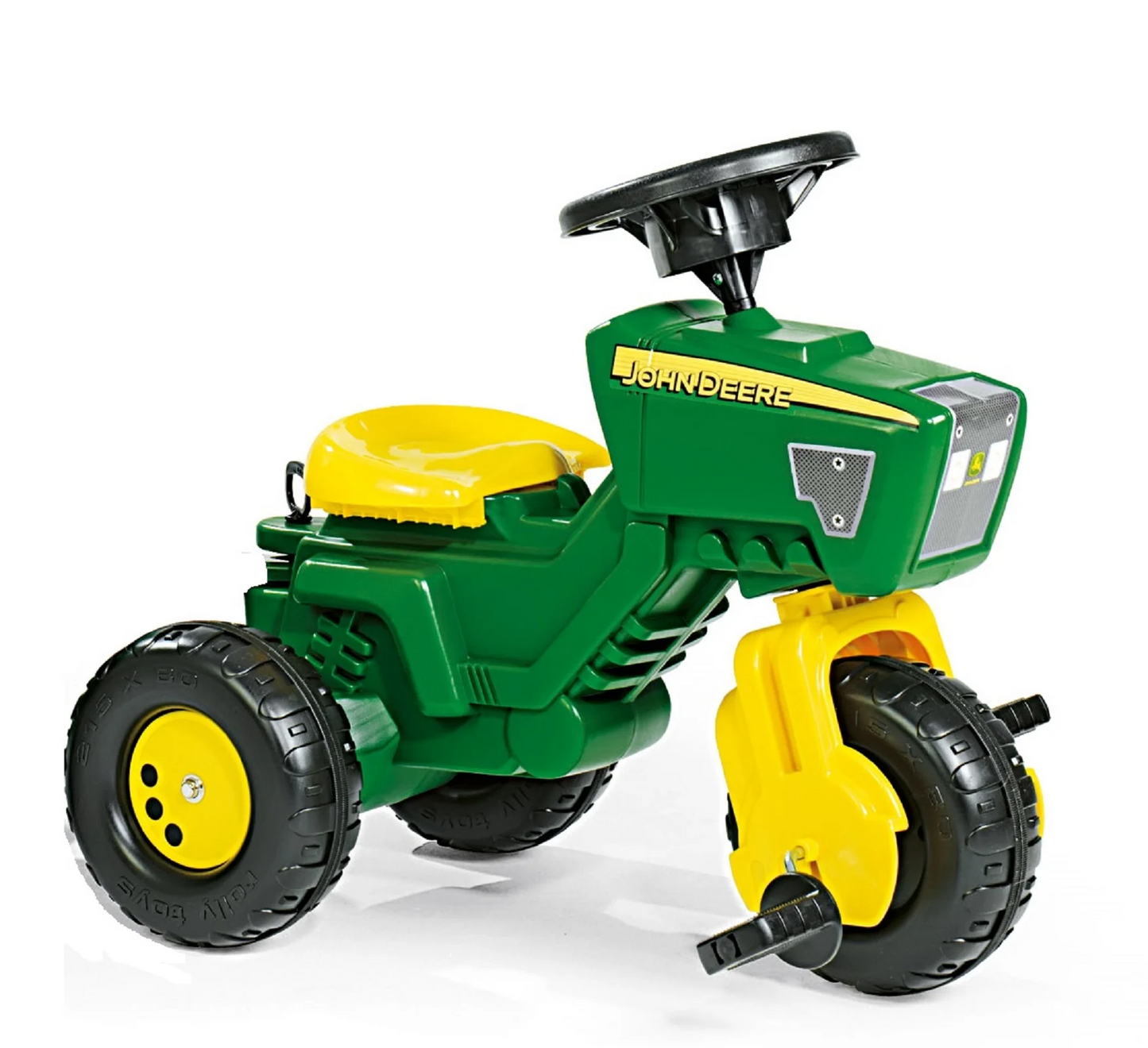 John Deere 3-Wheeled Pedal Tractor With Trailer