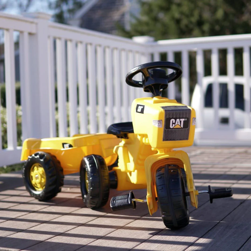 CAT 3-Wheeled Pedal Tractor With Trailer