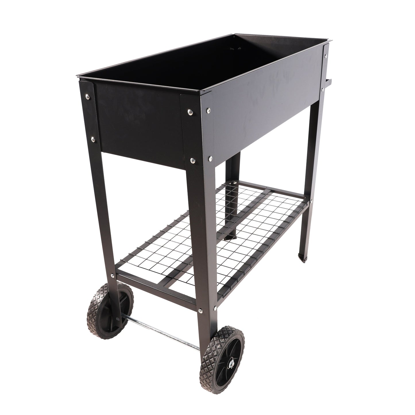 Black Metal Raised Garden Bed Cart with Wheels for Easy Moving - Good for Vegetables, Flowers, and Herbs