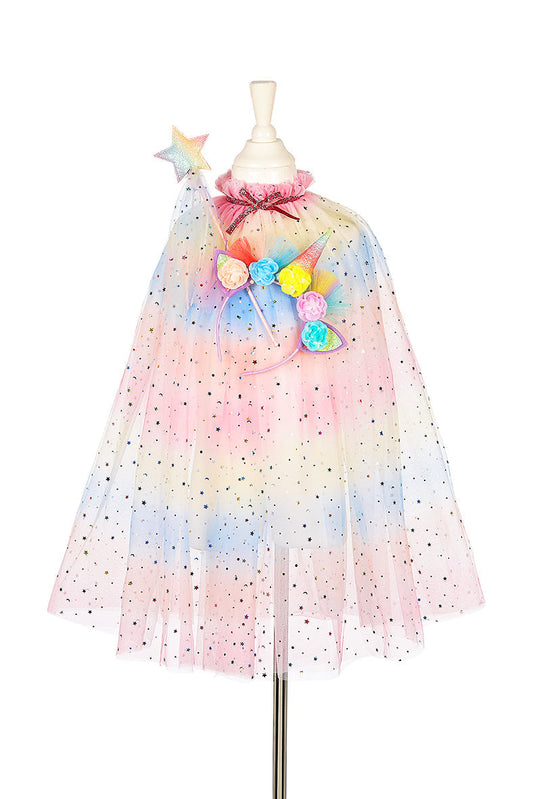 Unicorn cape+tiara+wand set (2 sizes)