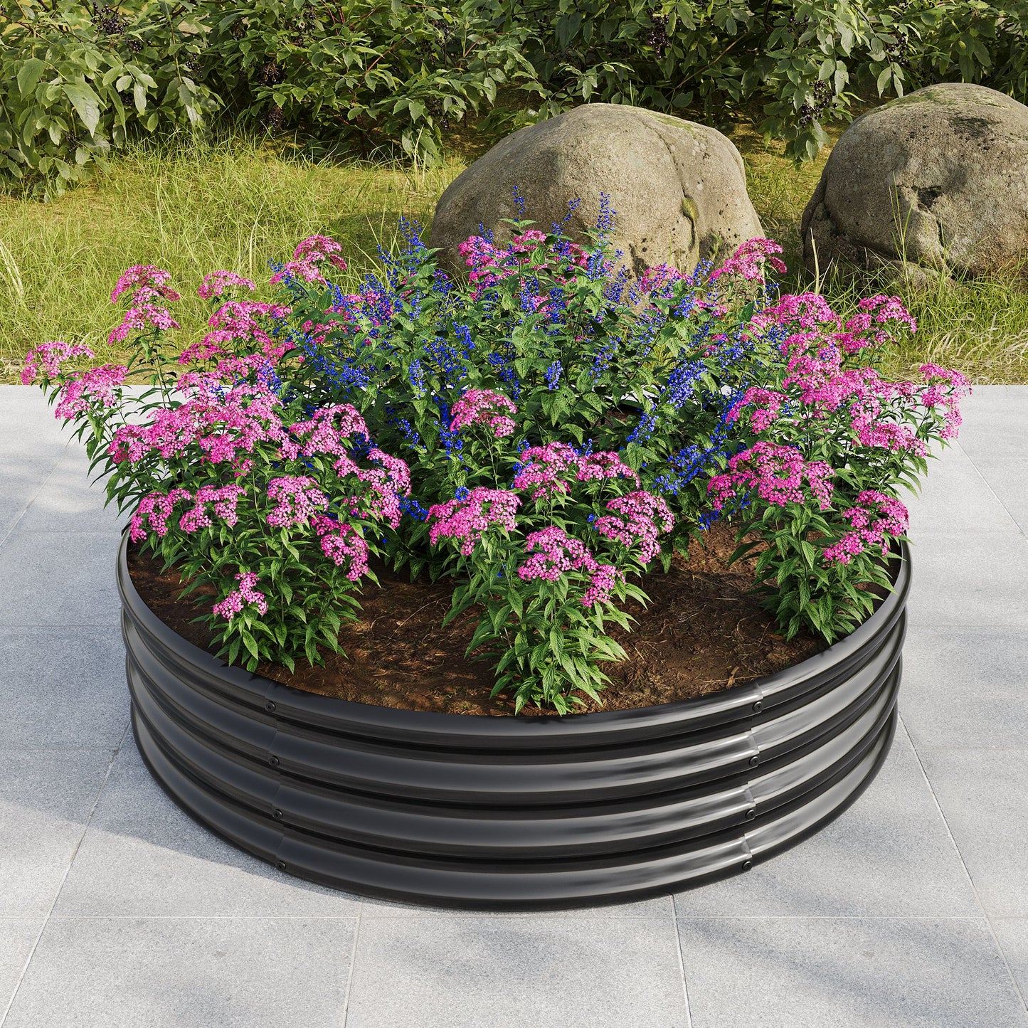 Round Metal Raised Garden Bed/Planter Box Ideal for Vegetables, Fruits, Flowers, and Herbs