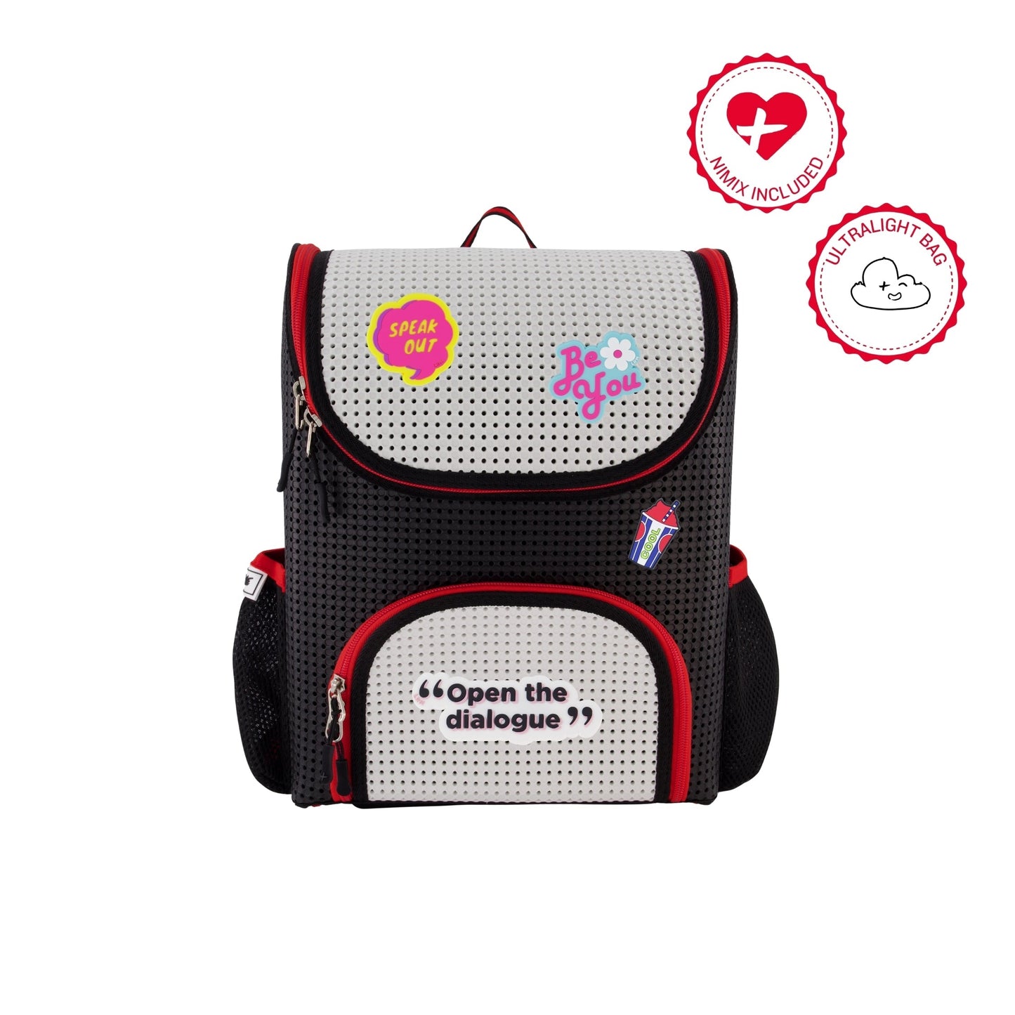 Student Backpack Red Classic with Nimix Speak-out Set