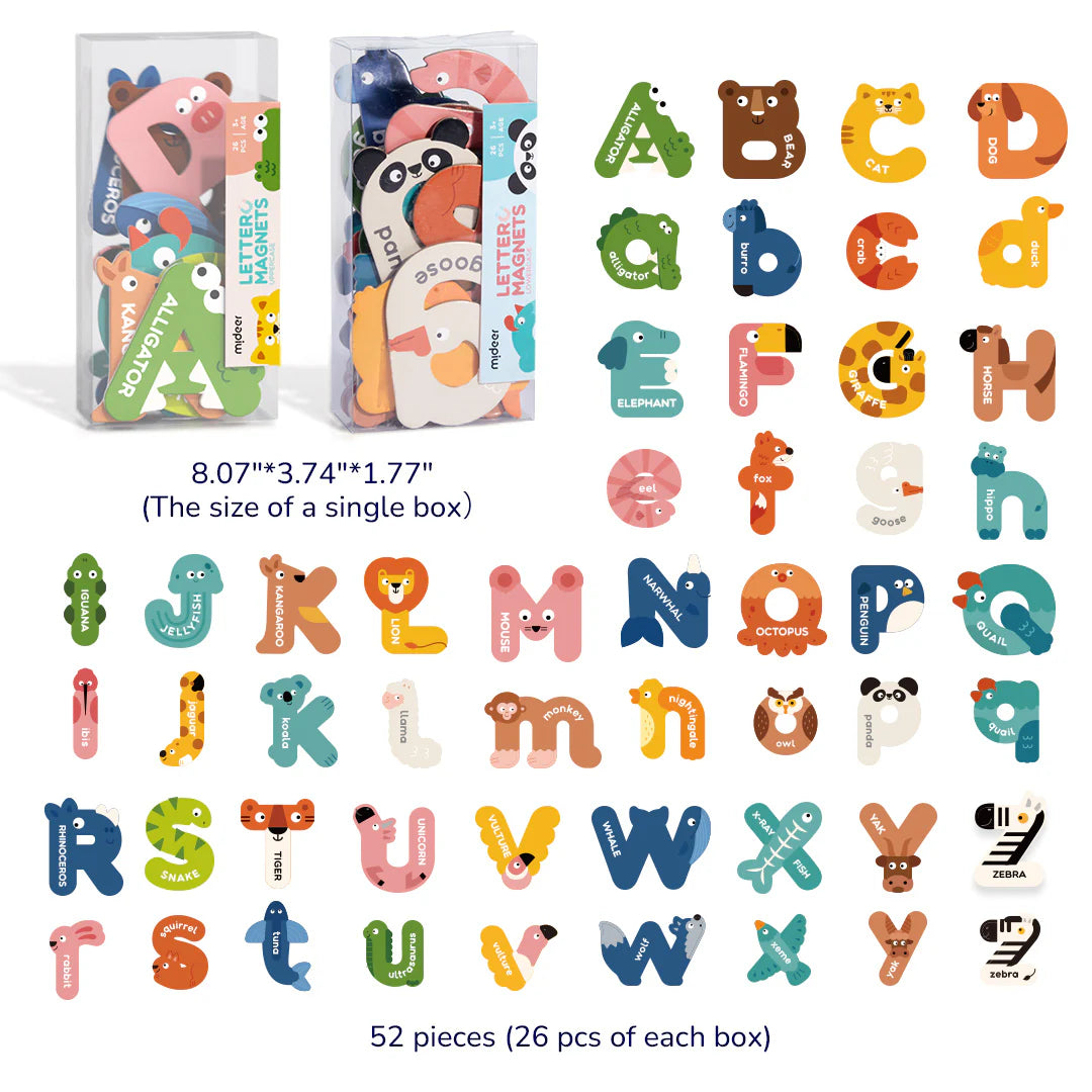 Uppercase & Lowercase Letter Magnets 52 Pieces