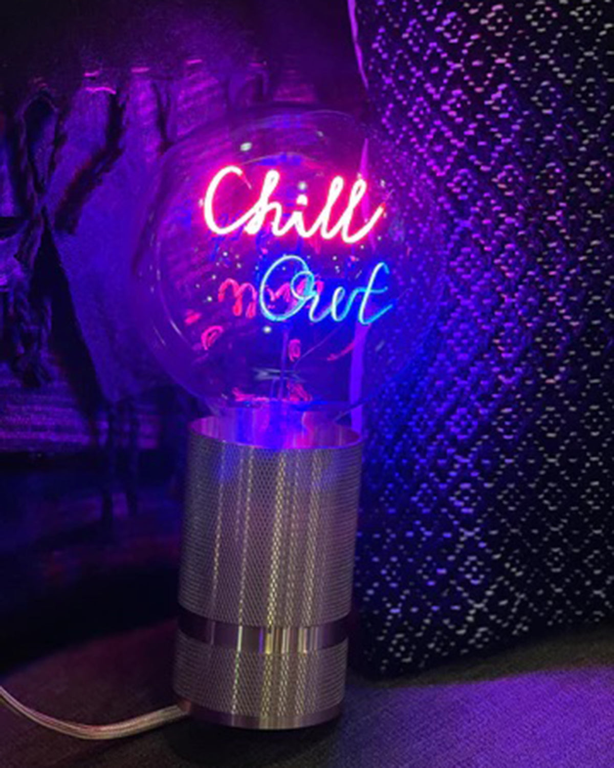 Bulb CHILL OUT Red/ Blue with Base Table Lamp PORTABLE Pop Nomad