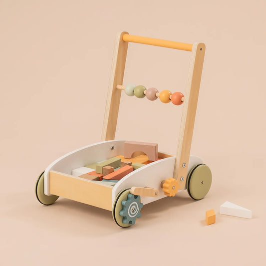 Baby Push Walker Toy with Blocks - Oliver Ruffus