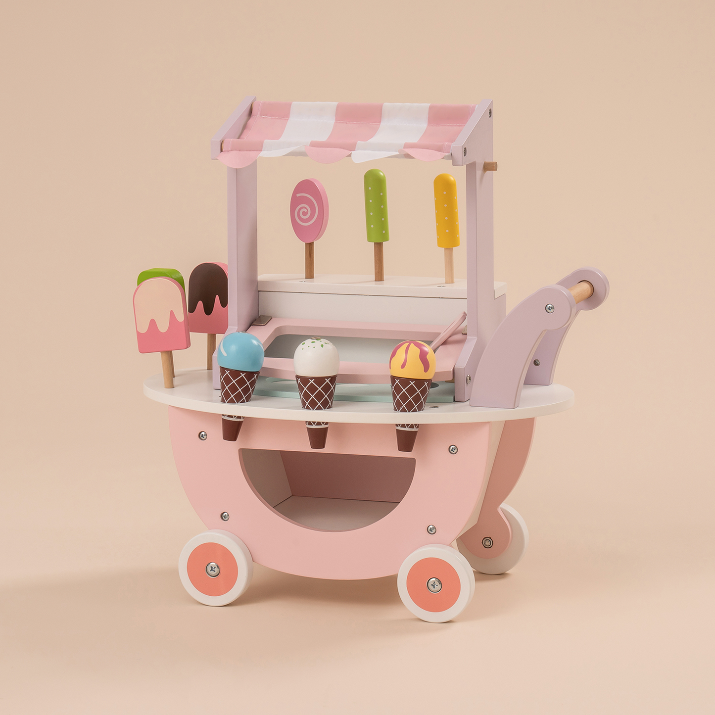 Wooden Ice Cream Cart Toys for Kids