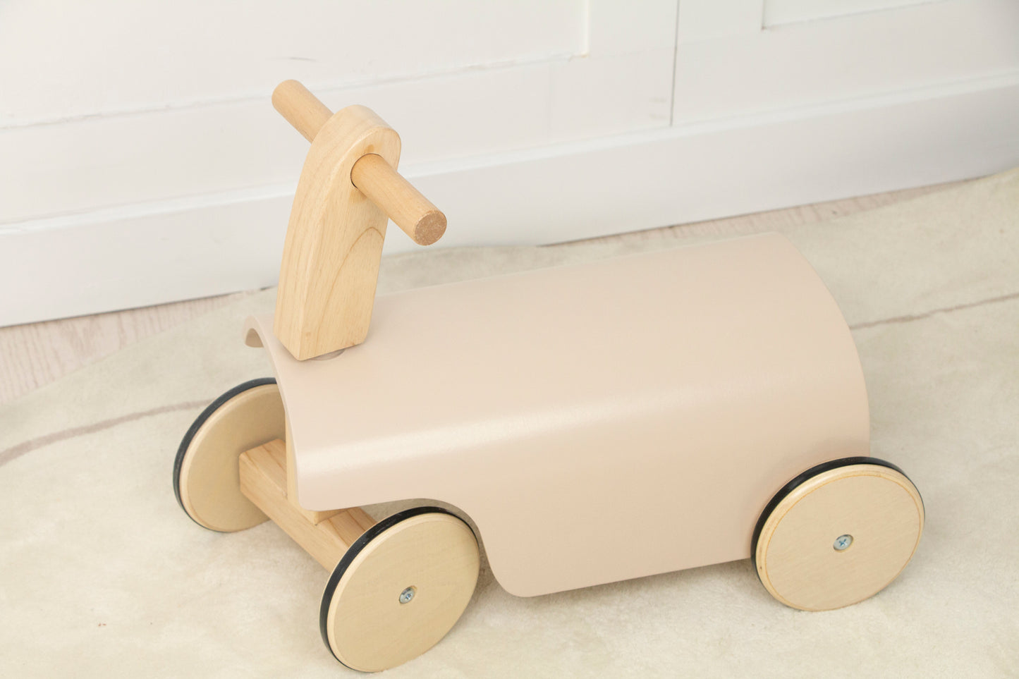 Kids Toddler Wooden Ride-On Toy with Wheels and Walker